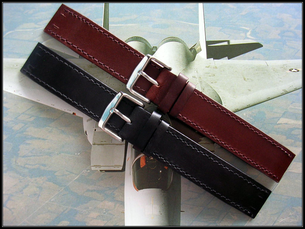 22mm Open End Aviator Pilot Leather watch band IW SUISSE 10 12 14 16 18 19 20 24