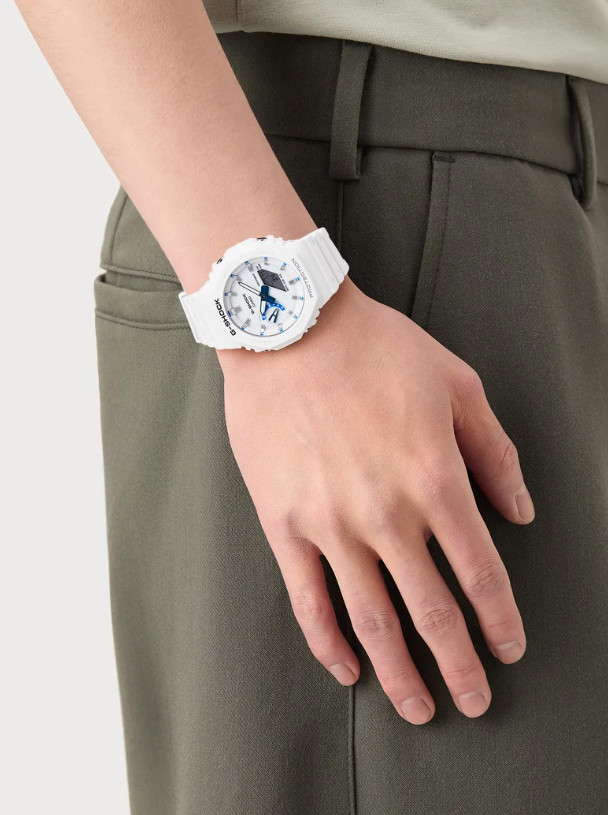 Casio G-Shock Analog/Digital White/Blue Resin Watch GA-2100HDS-7A