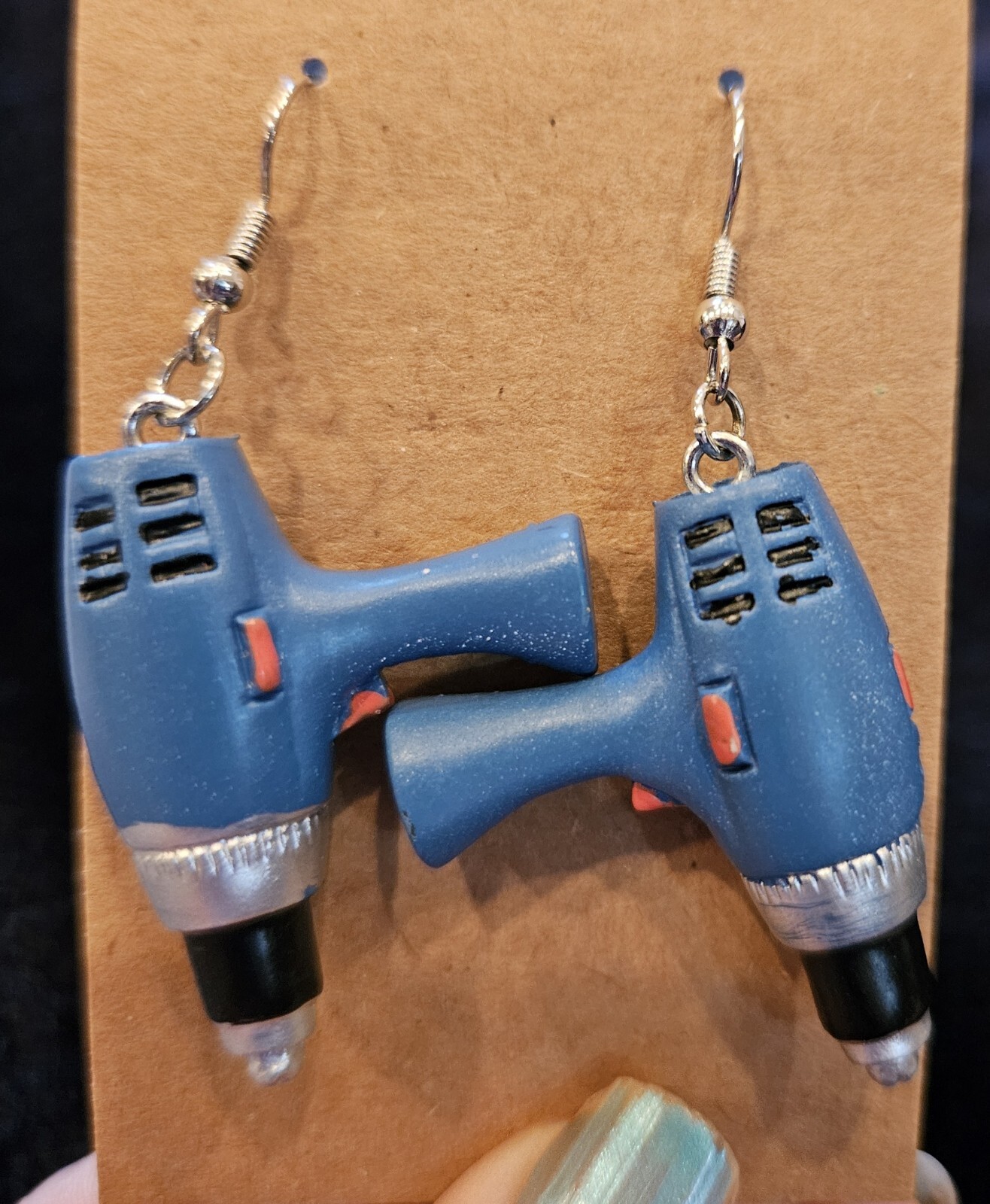 HAND TOOL EARRINGS Colorful, dangle hook, 12 diff. to choose from. ONE OF A KIND