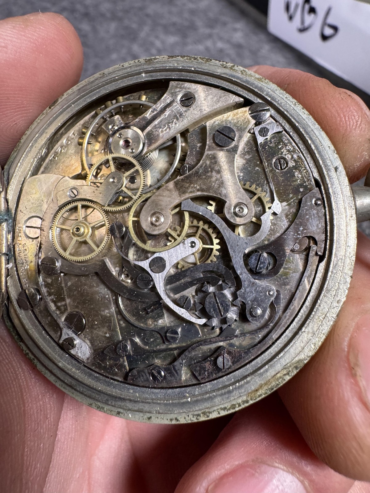Vintage A.R. & J.E. Meylan Bureau Of Ordnance Pocket Chronograph Swiss Parts