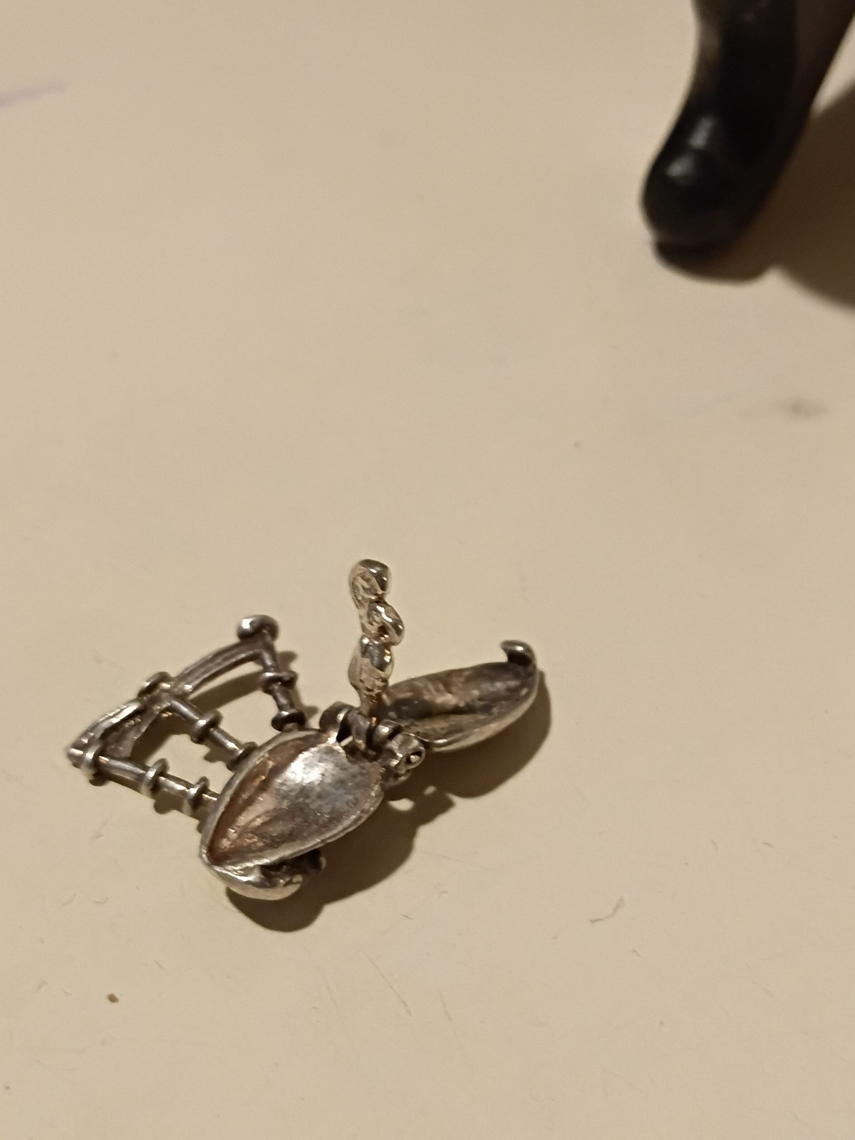 Vintage Metal Bagpipes Dangle Charm Pendant – Music Theme, No Stone, Charm Style