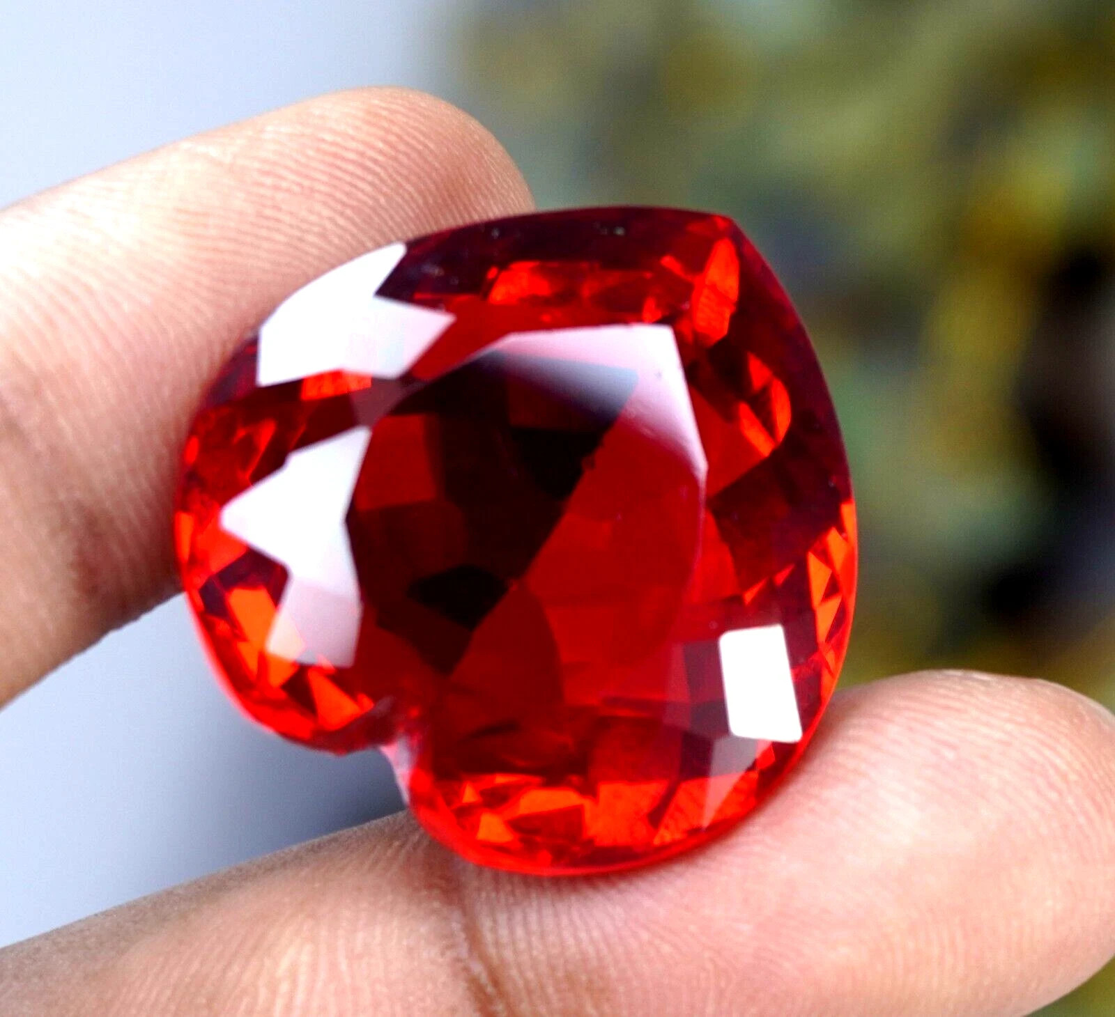 Natural Red Topaz 105 Ct Heart Cut AGL Certified Rare Loose Gemstone