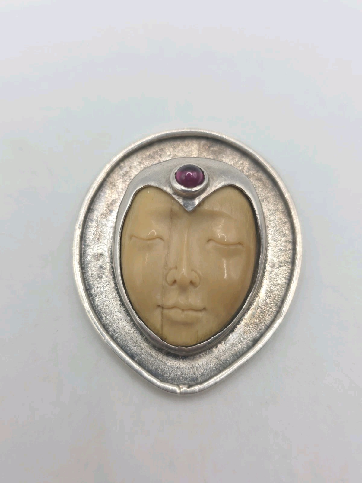Sterling Silver 925 Sajen Moon God Amethyst Pendant 19.6g – Read