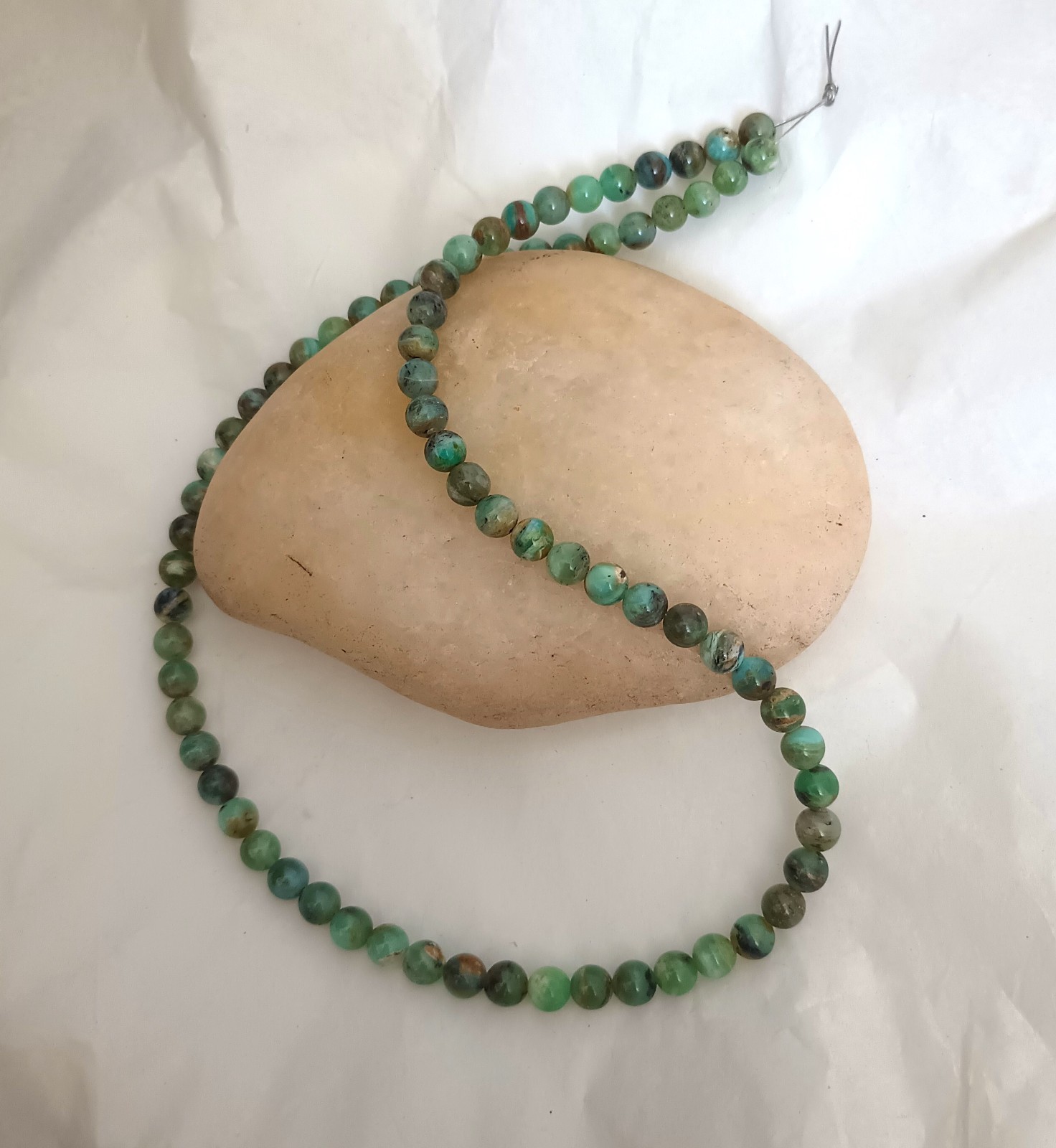 PERUVIAN OPAL 6MM ROUND BEADS – 17.75″ Strand – 5646E