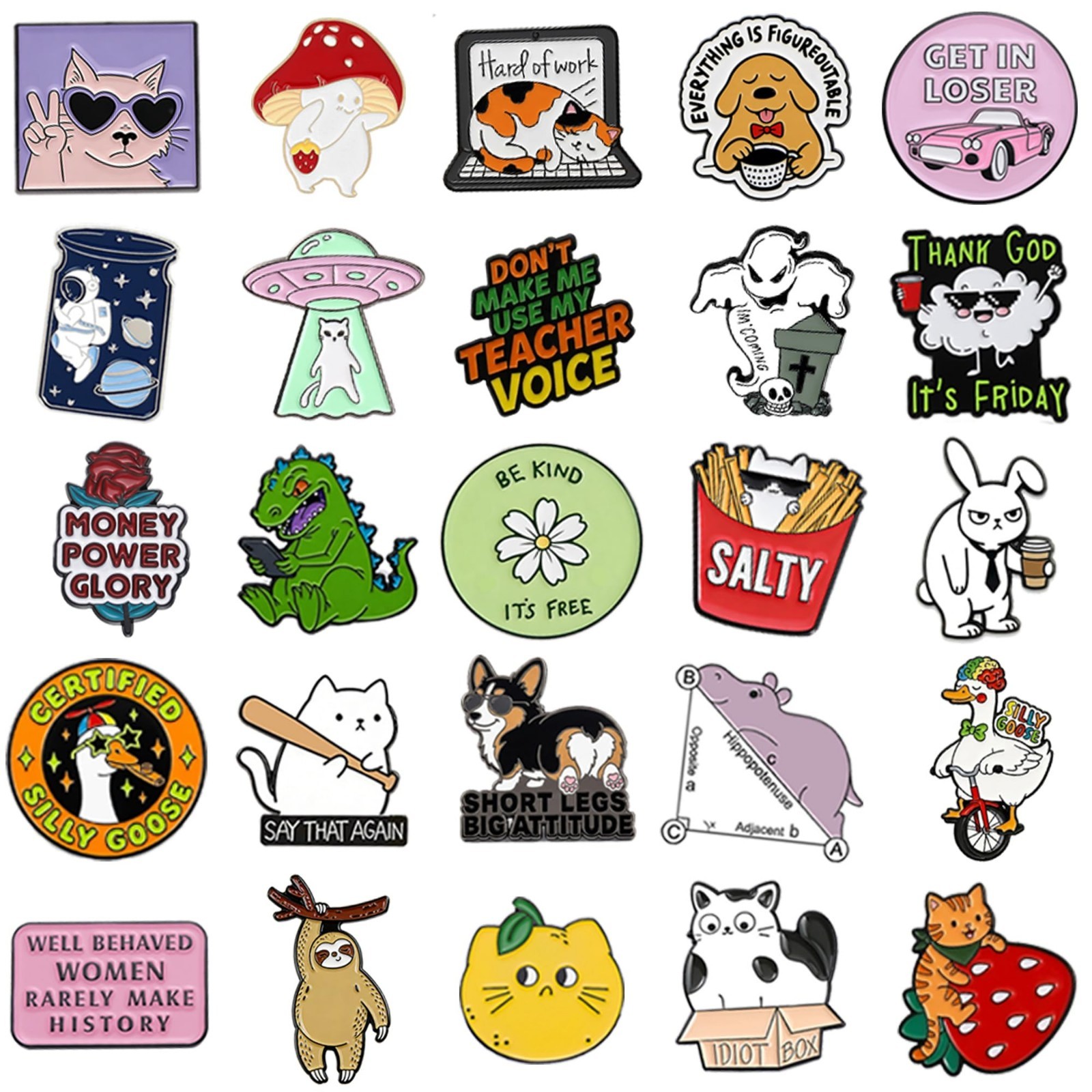 Cute Enamel Backpack Pins Set – 20/40/50/80 PCS Funny Aesthetic Brooches for Kid