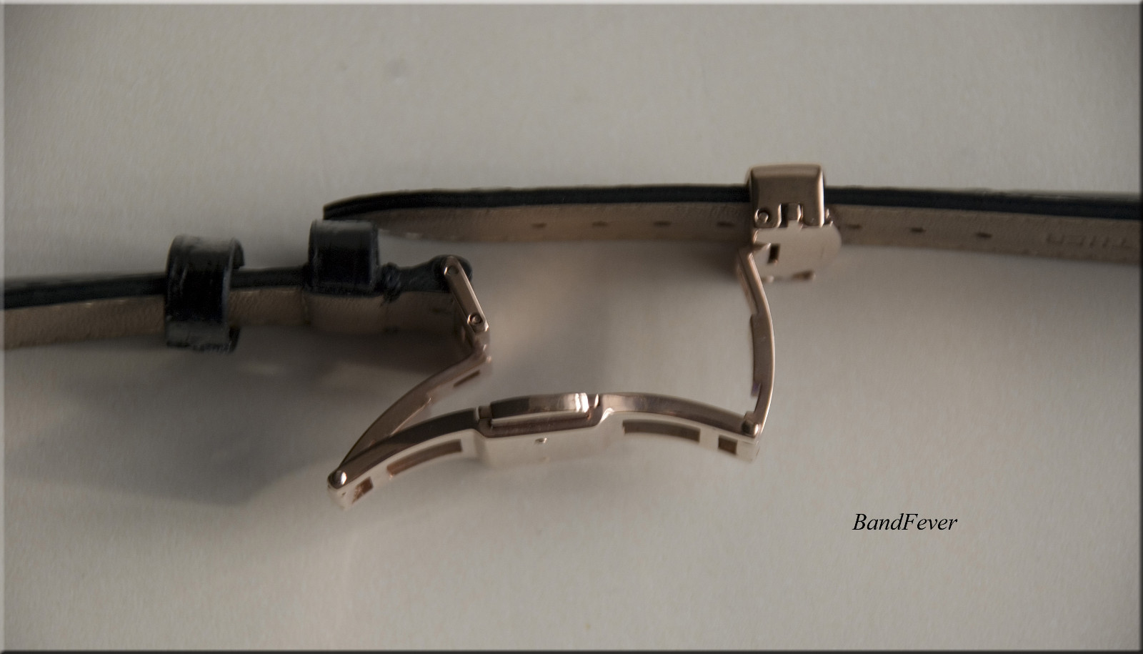 18mm Rose Gold Butterfly Deployant Buckle Double Push Spring Watchband Clasp