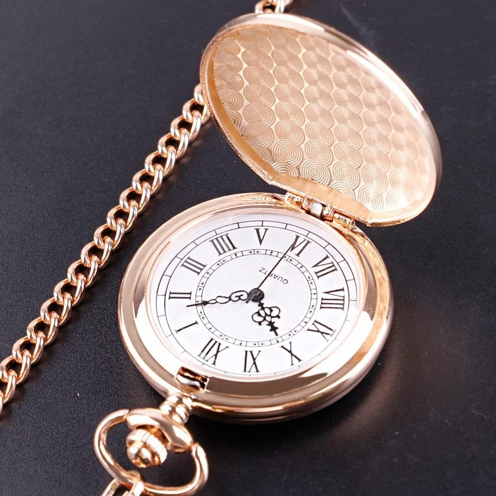 Vintage Style Pocket Watch with 37cm Chain – Ideal for Christmas & Fathers Day