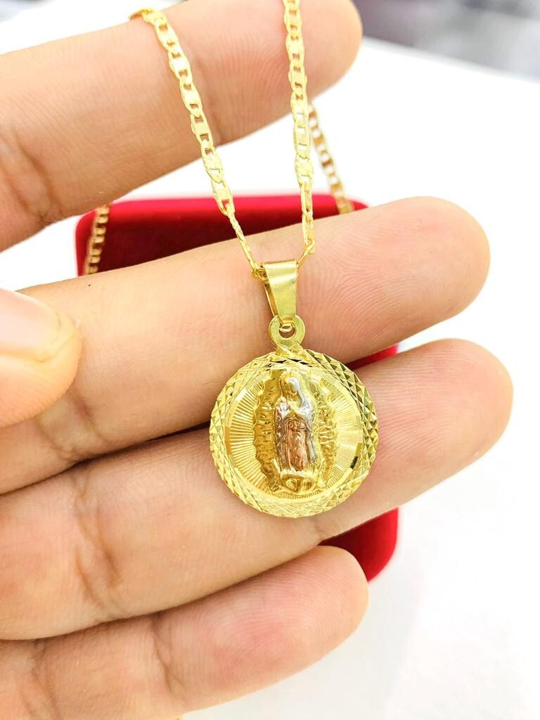 Virgen Guadalupe Necklace Pendant Round Fashion Protection Family Jewelry 23×19