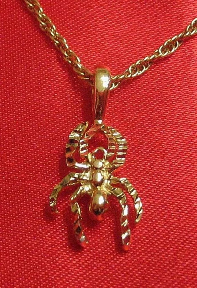 3D Spider Arachnid 14k kt double gold filled Pendant Charm
