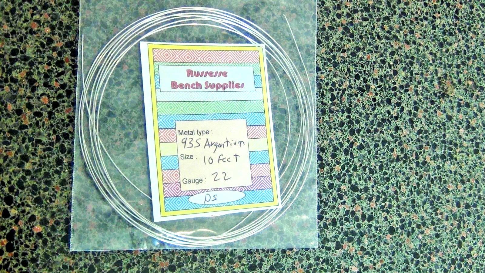 10 feet of 22 gauge ROUND Argentium 935 silver ( sterling ) wire dead soft
