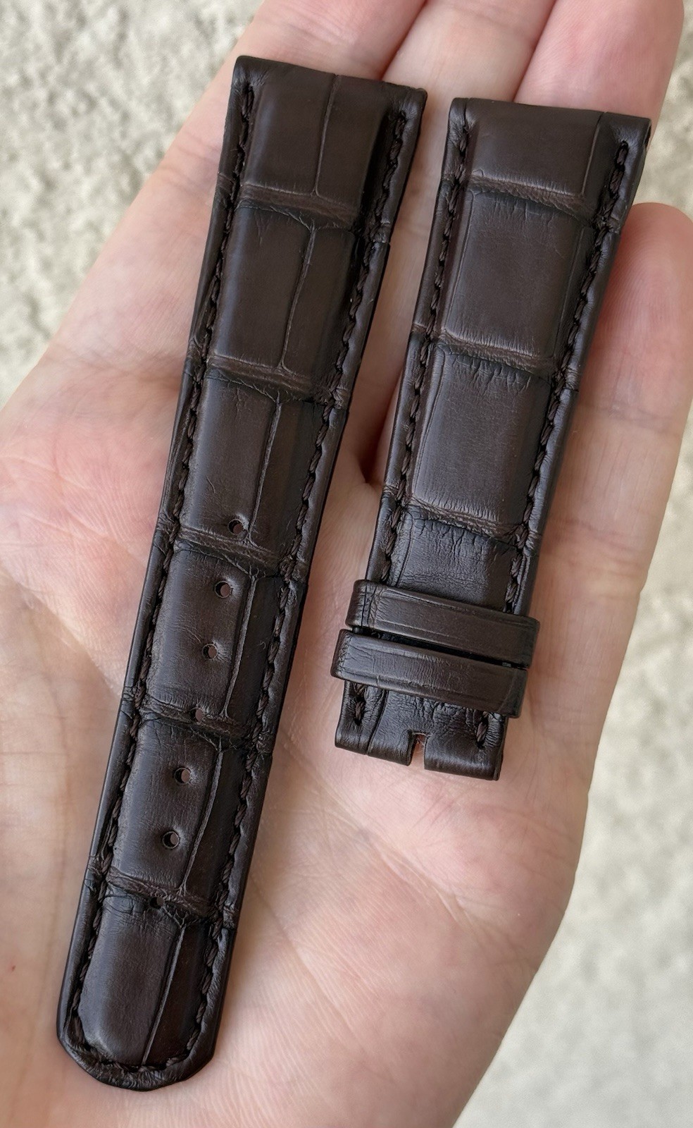 A. Lange & Sohne 22mm x 18mm Brown Alligator Watch Strap Band New Authentic OEM