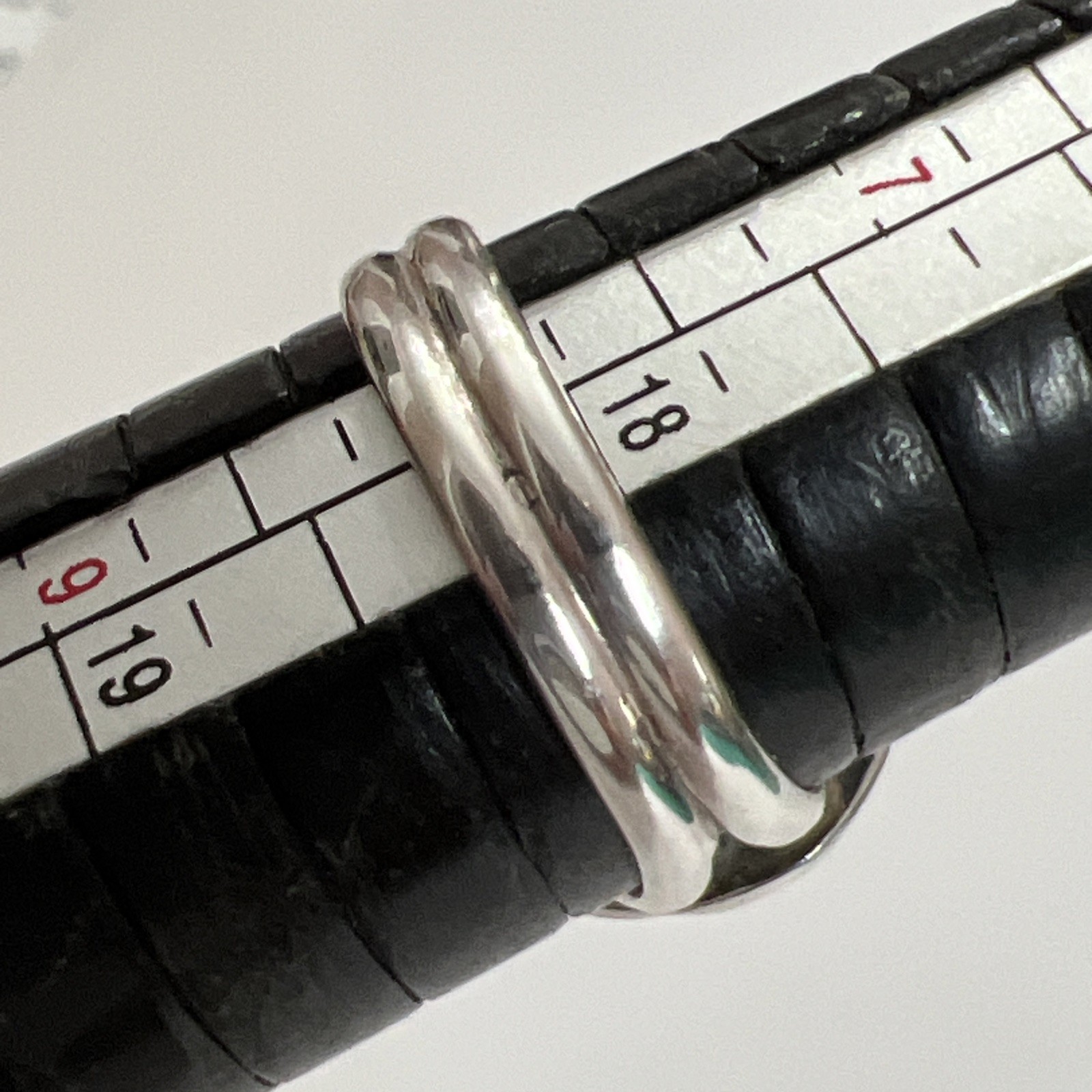 Vintage HT Native American Rainbow Calsilica Ring Sz 8 Sterling Signed Stamped