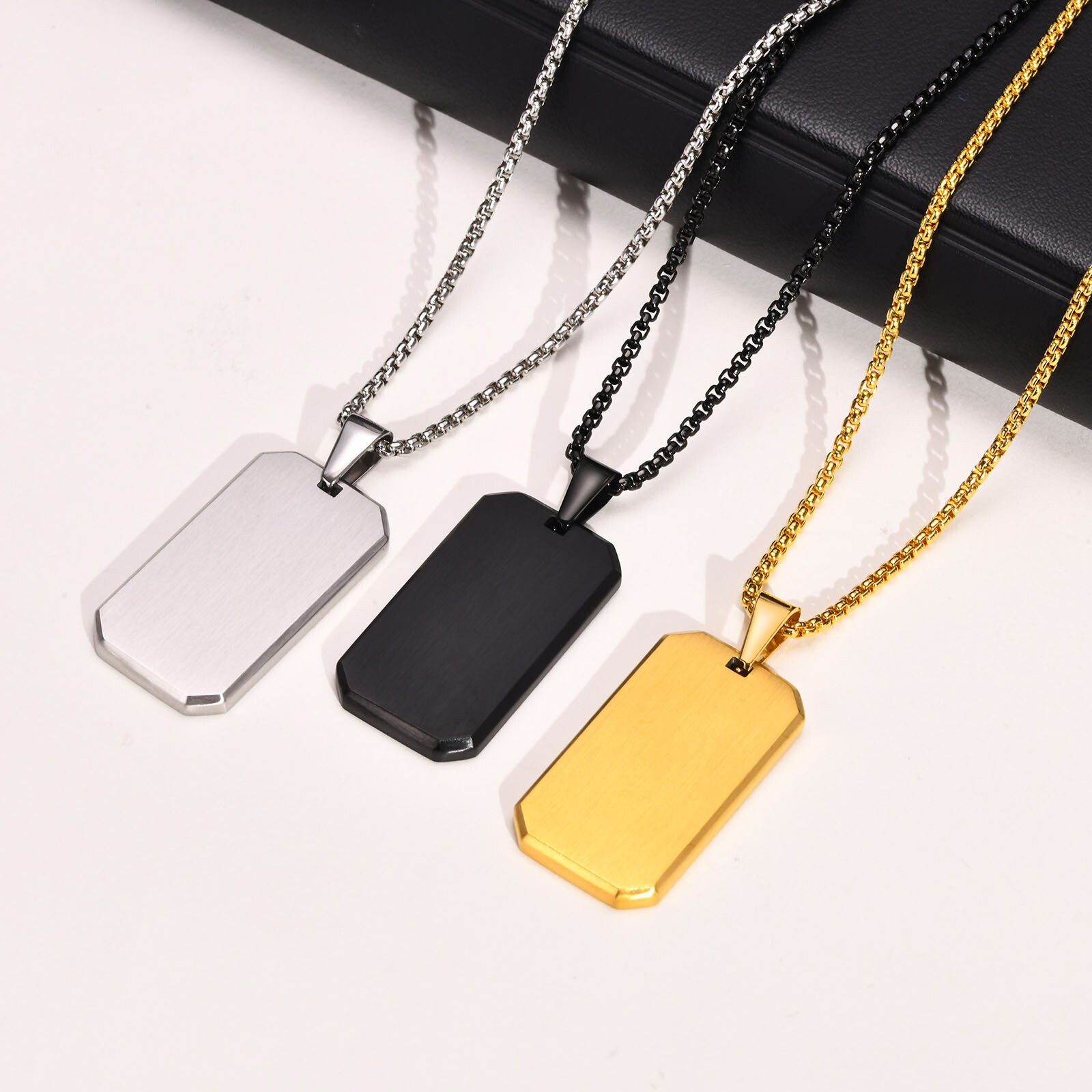 Stainless Steel Brother Dog Tag Necklaces Chain Free Custom Daily Wear Stylish
