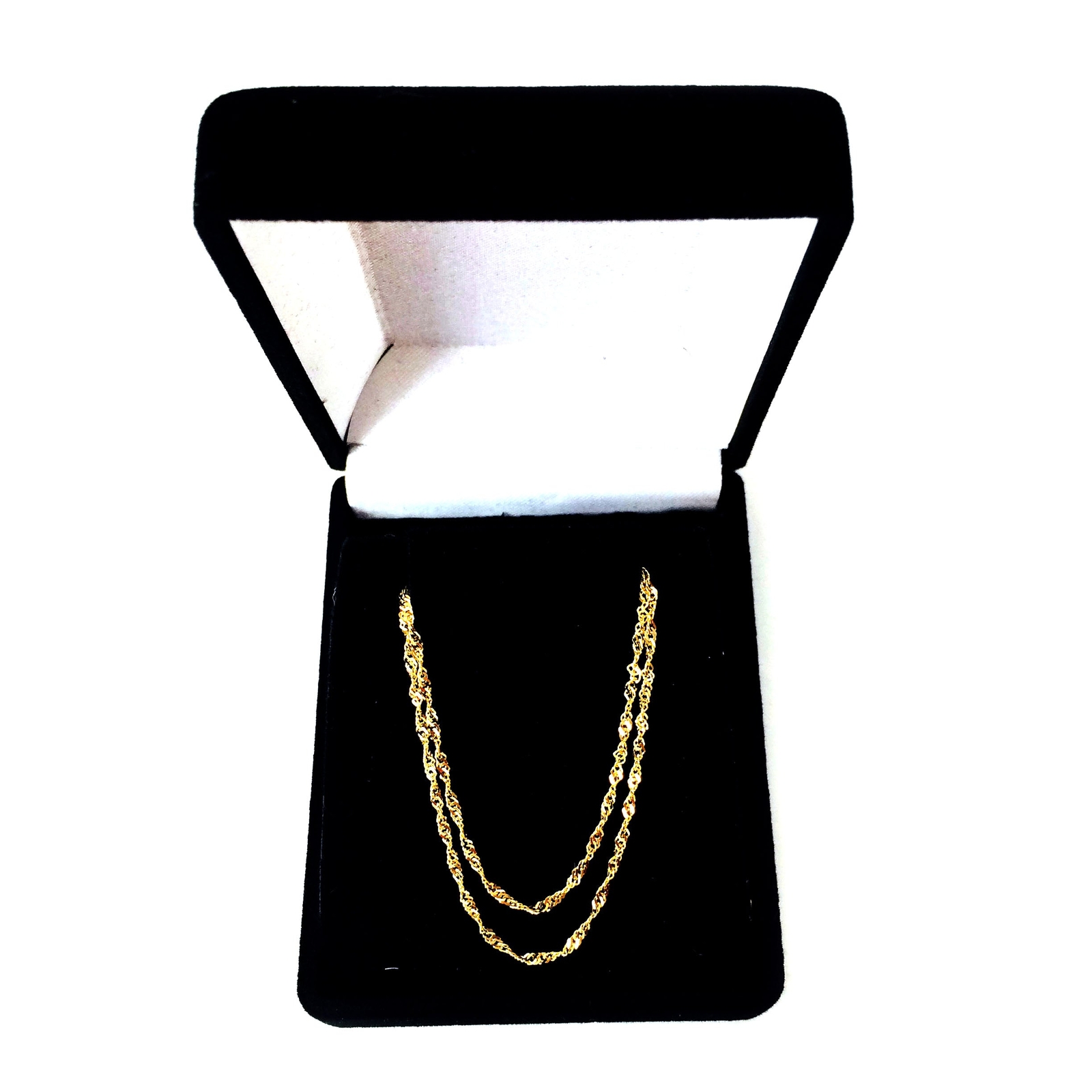 10k Yellow Real Gold Singapore Chain Necklace, 1.5mm, 16″