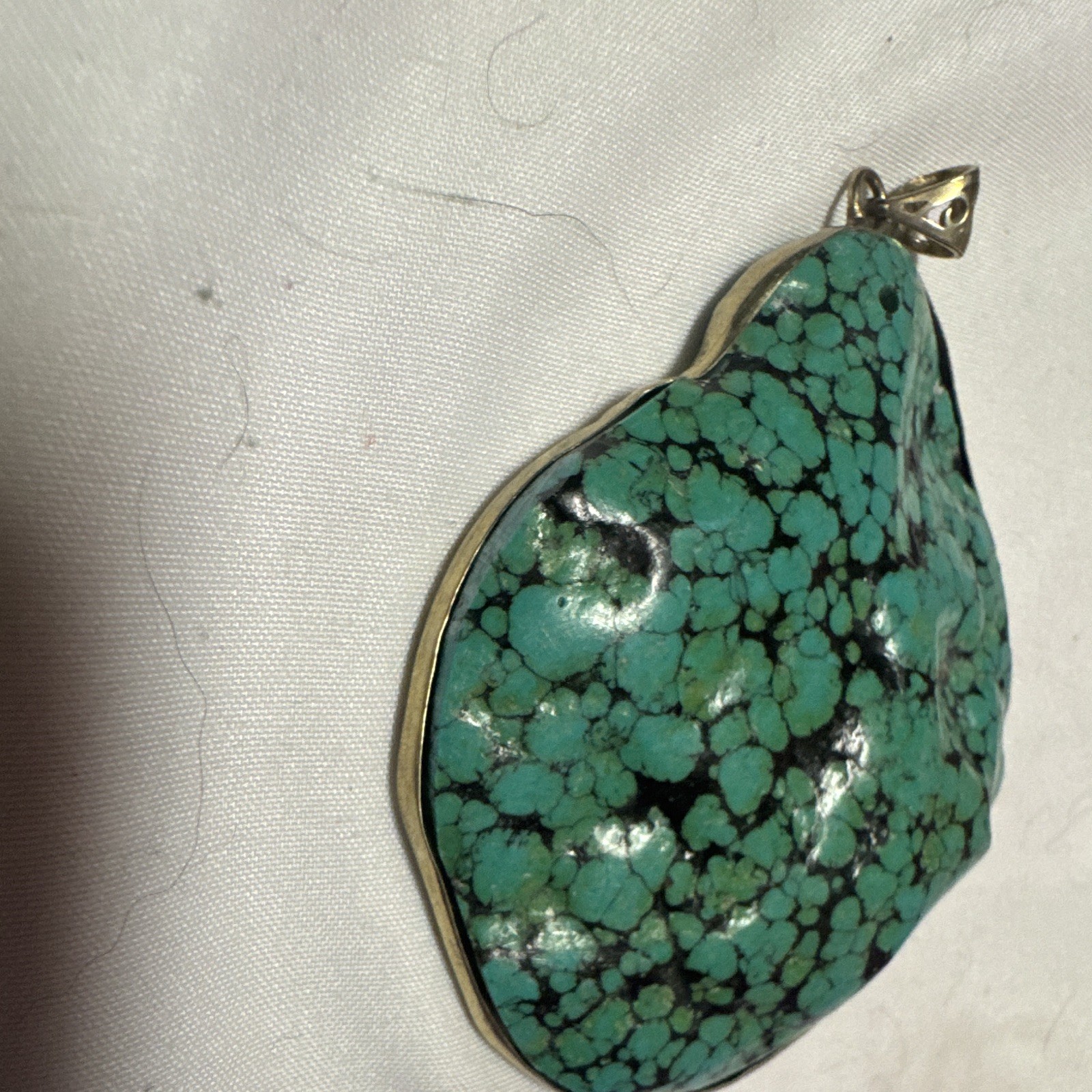 Green Turquoise Stone Pendant Necklace Charm Bezel Set 1 Gemstone Stone Material