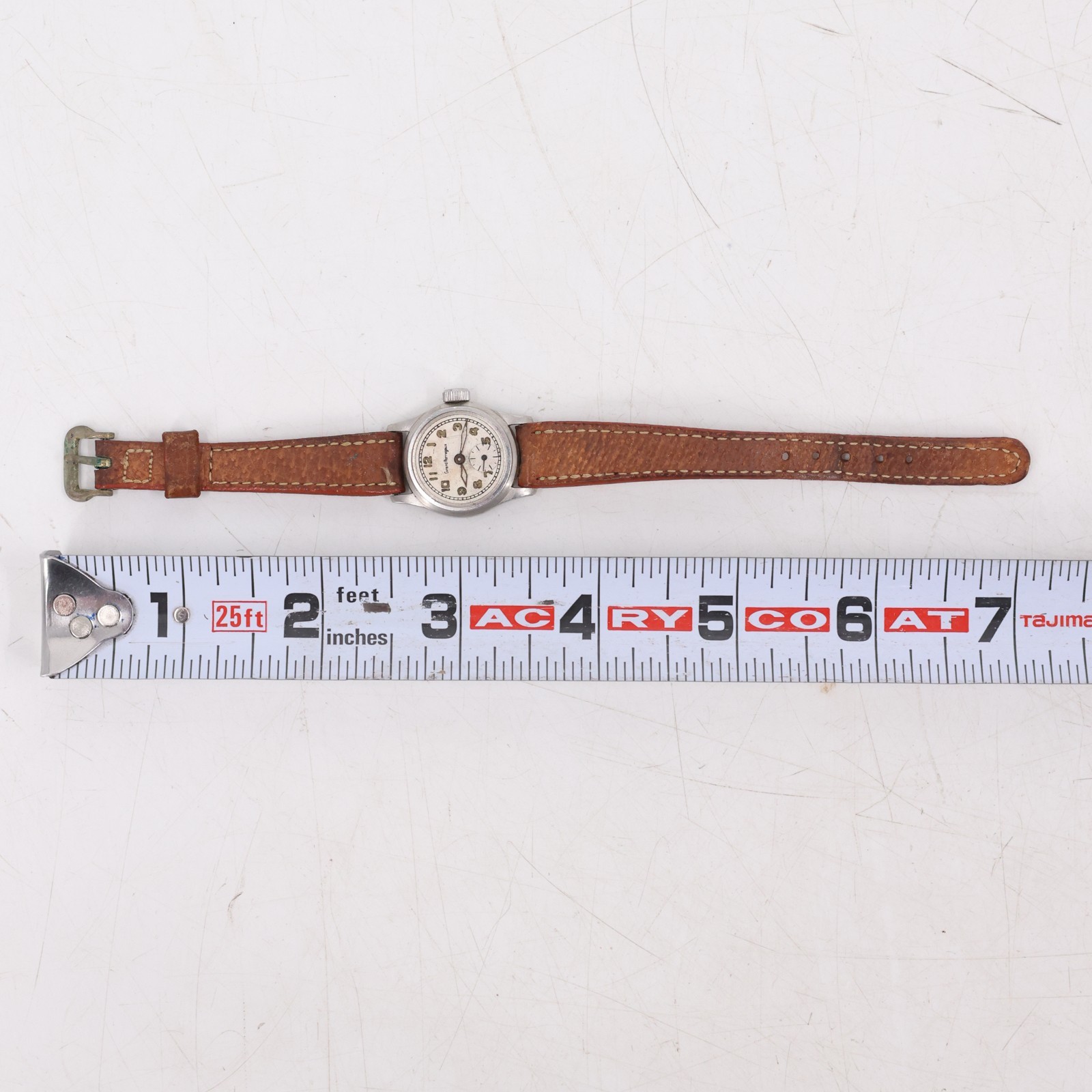 Vintage Girard Perregaux Military Style Watch 1940s Swiss Made Sub Second 28mm