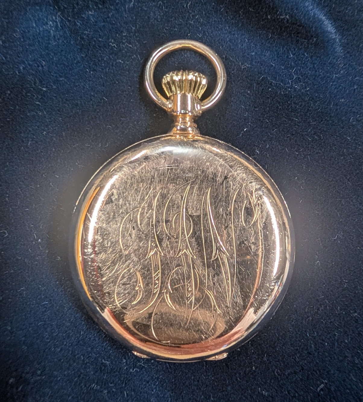 Waltham American 14K Yellow Gold Full Hunter Pocket Watch Roman Dial 24002
