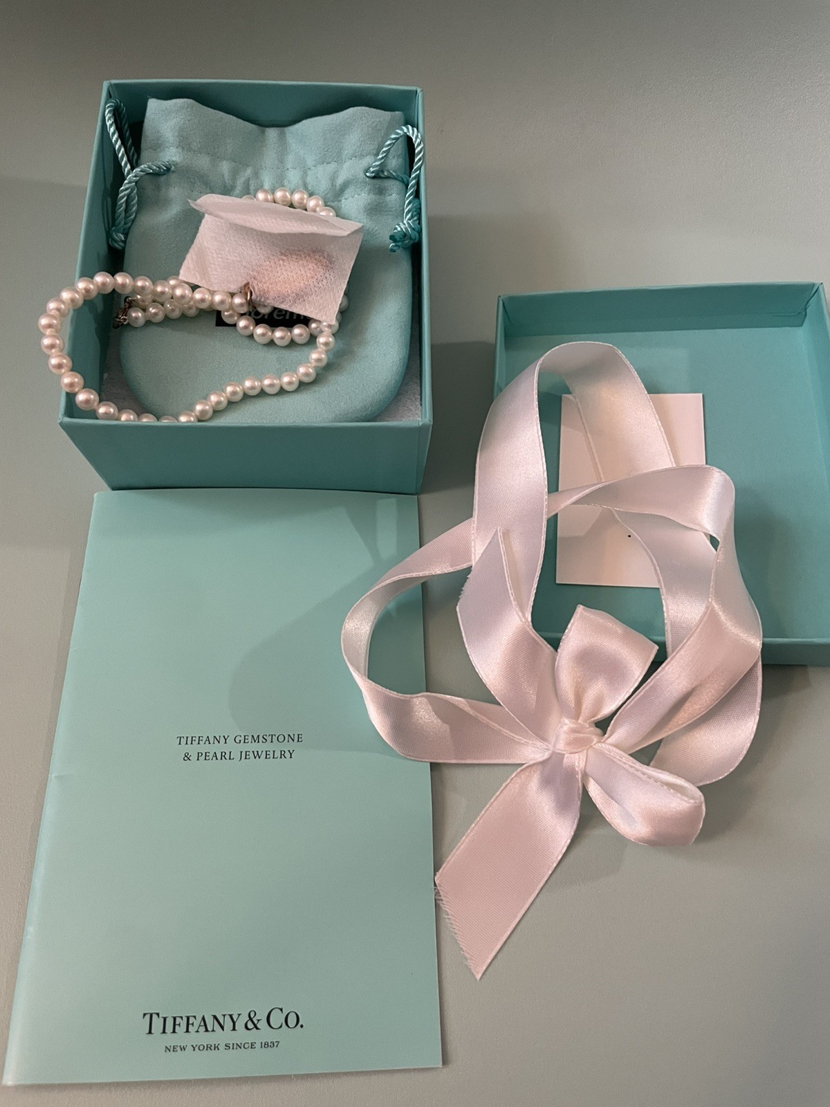 SUPREME TIFFANY & CO. OVAL TAG PEARL 925 STERLING SILVER 51 CM LENGTH NECKLACE