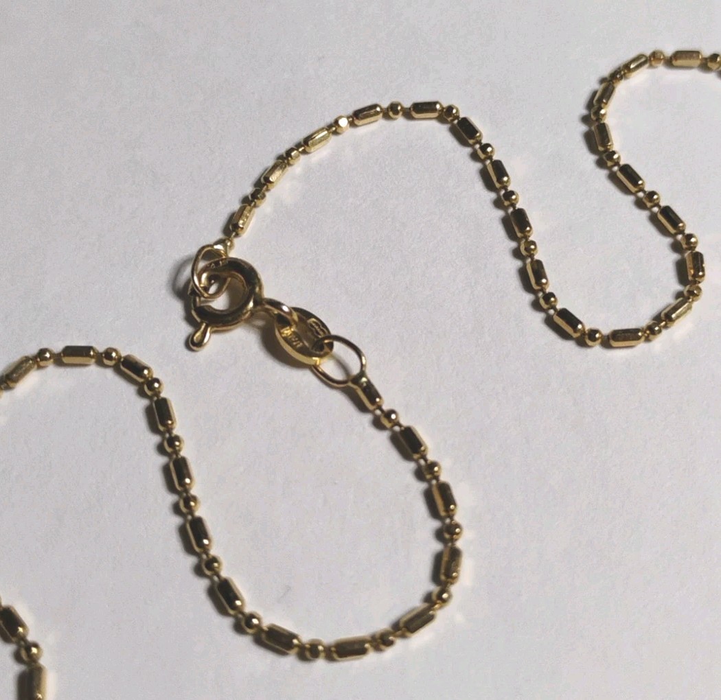 Italy UNOAERRE 14K Gold Italian Ball and Bar Link Chain 18″ Necklace 2.4g, Nice!
