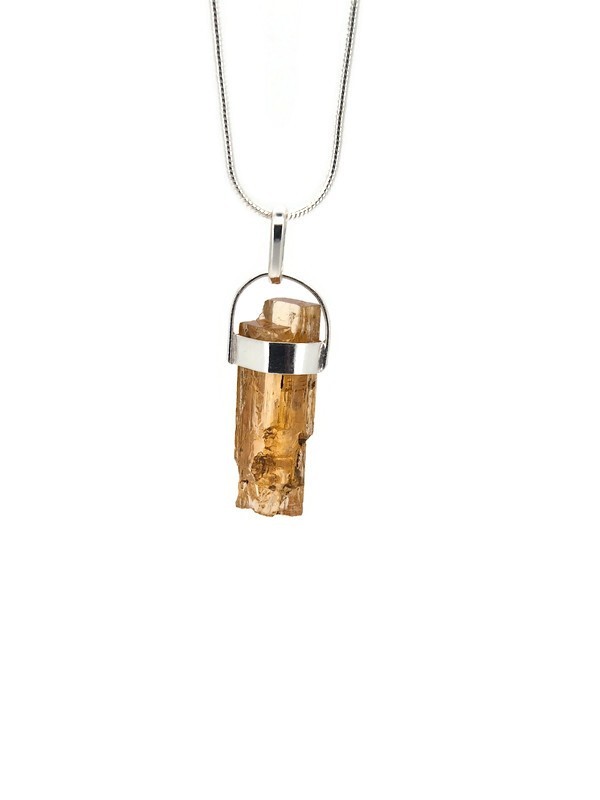 Imperial Topaz Pendant Unisex Unique Shape Father’s Day Gift NOVEMBER BIRTHSTONE
