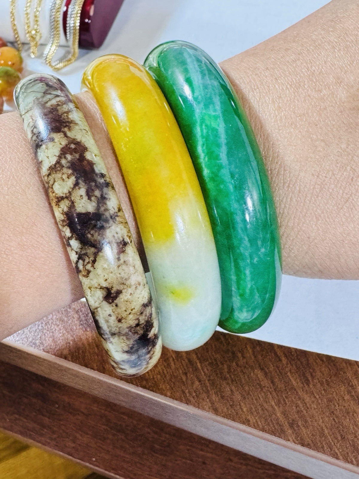 New Burmese Jade High Grade Brown Bangle Fits 5.5”-7.5”/16-18cm 49.13g 12.7/13mm
