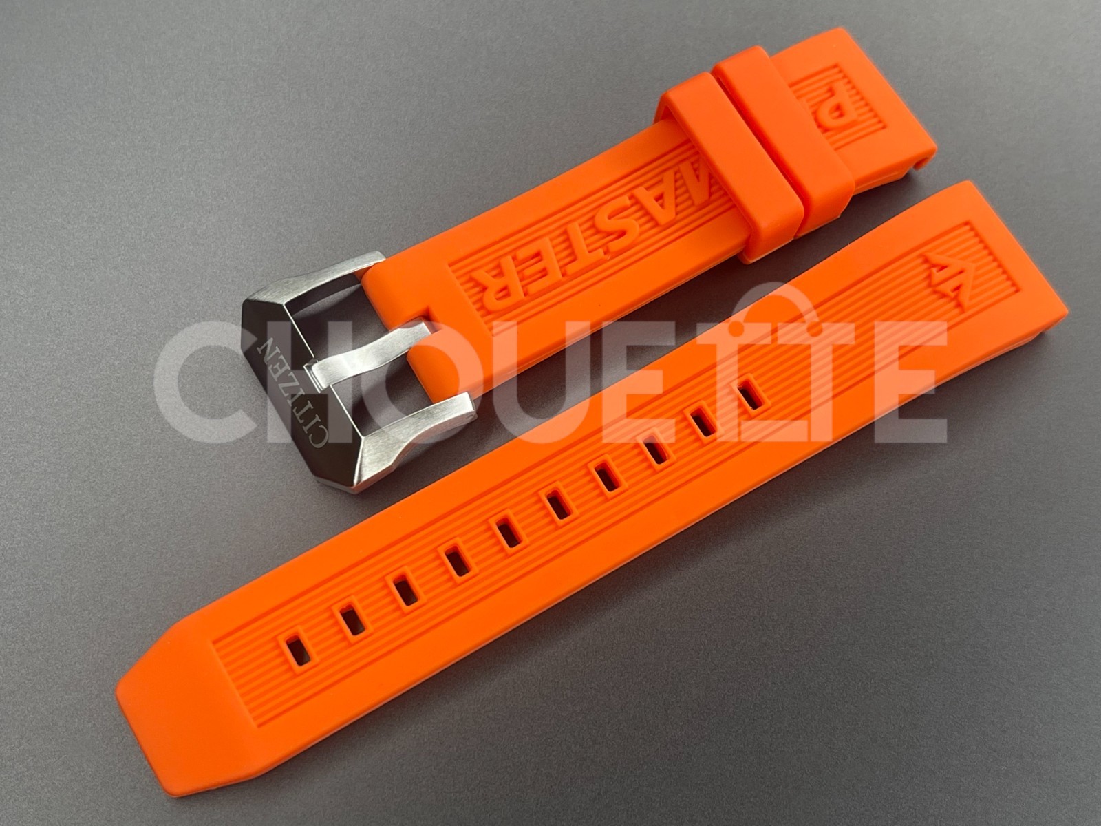 Citizen Promaster JR4061-18E, JR4061-00F 22mm Orange Rubber Watch Band with PINS