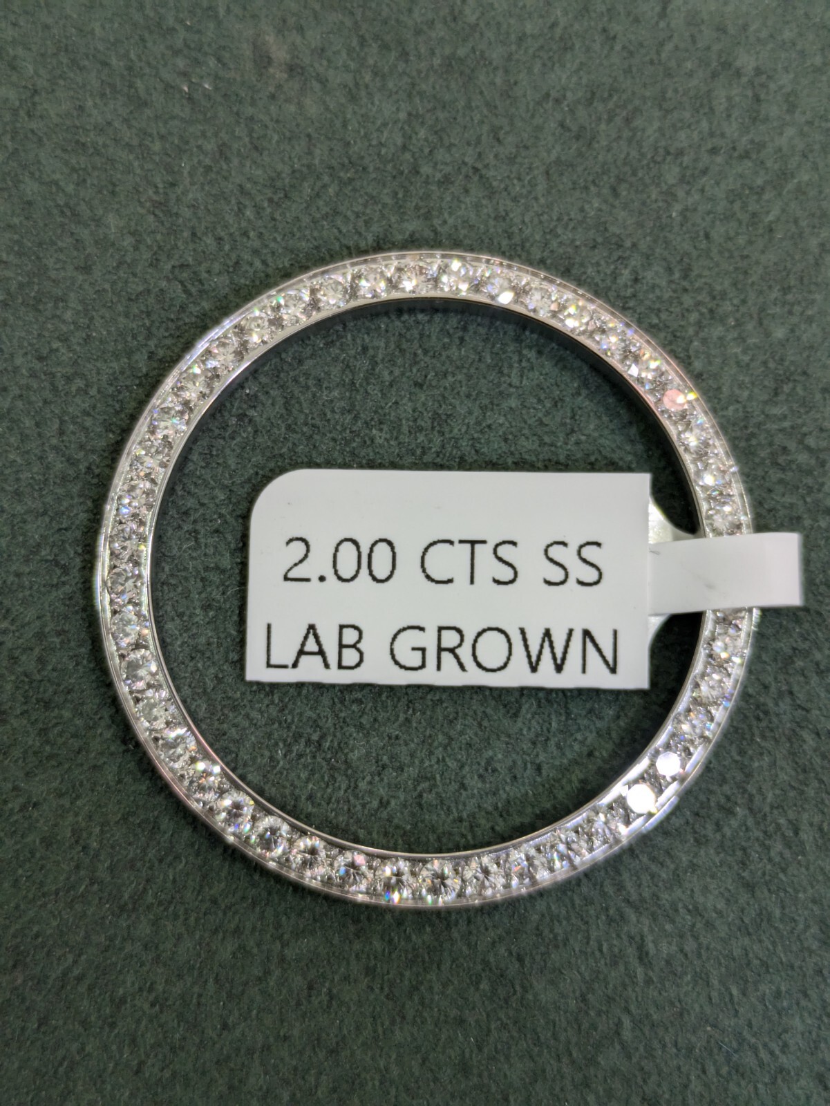 LAB GROWN Mens Steel Diamond Bezel For Rolex 36mm 2.00 Cts LAB GROWN DIAMONDS