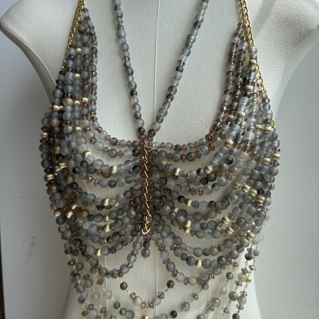 Body Chain Jewelry Beading Camisole Vest Bikini Bra Top Women’s Club Rave