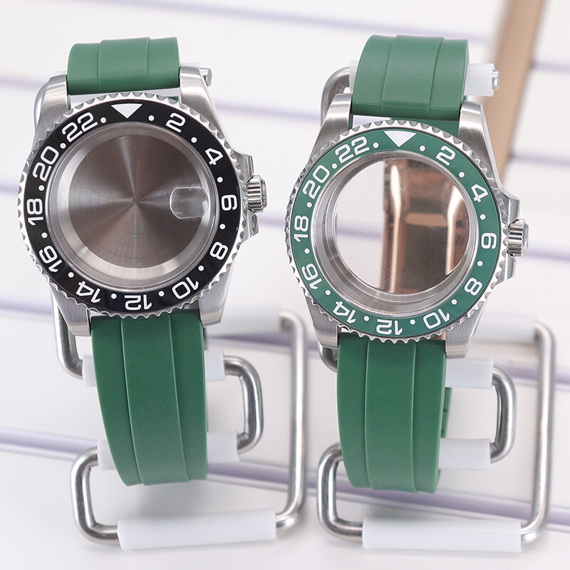 40mm Brushed watch case Rubber strap For Seiko Nh35 nh36 Eta 2824Movement 10ATM