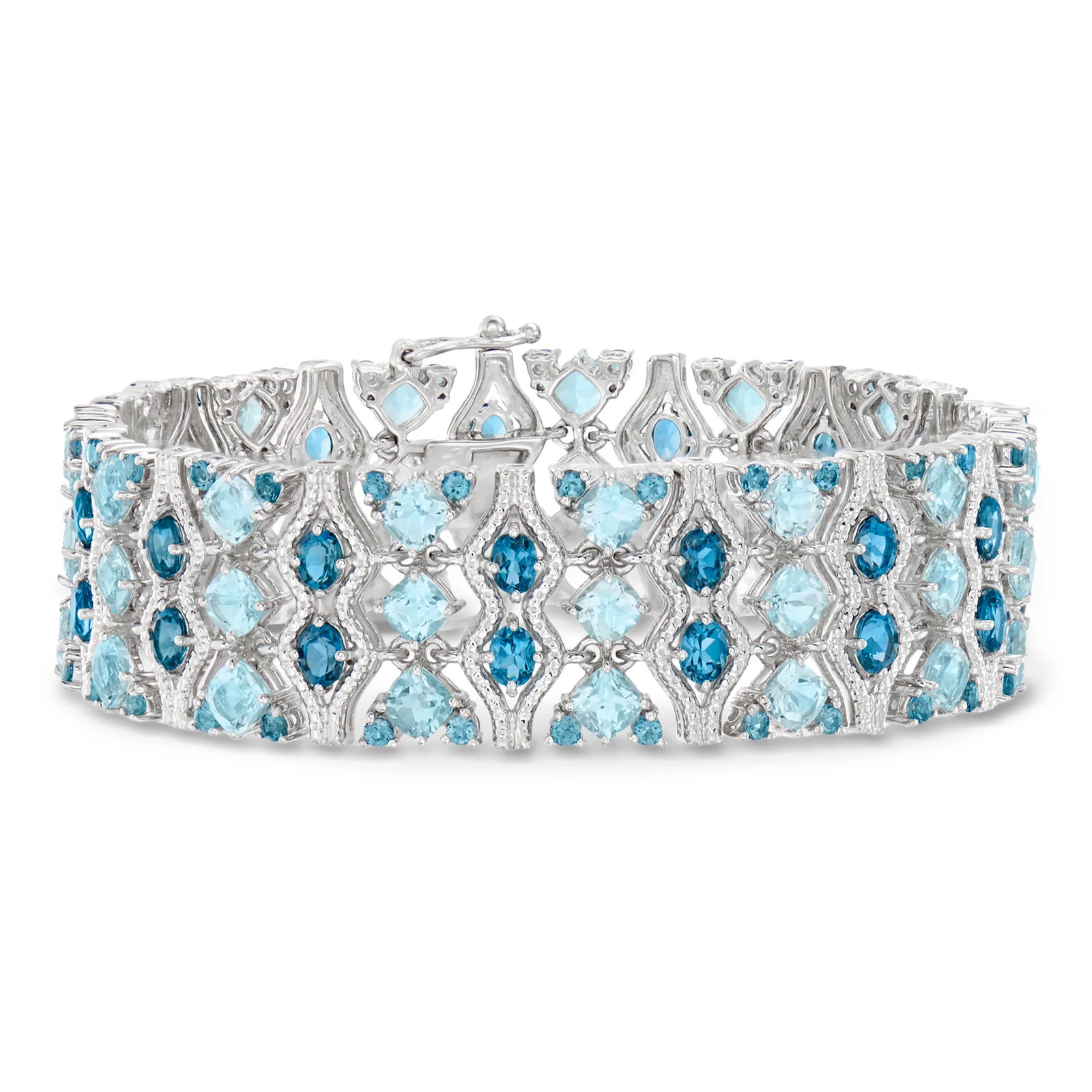Ross-Simons 26.75 ct. t.w. London and Sky Blue Topaz Bracelet in Sterling Silver