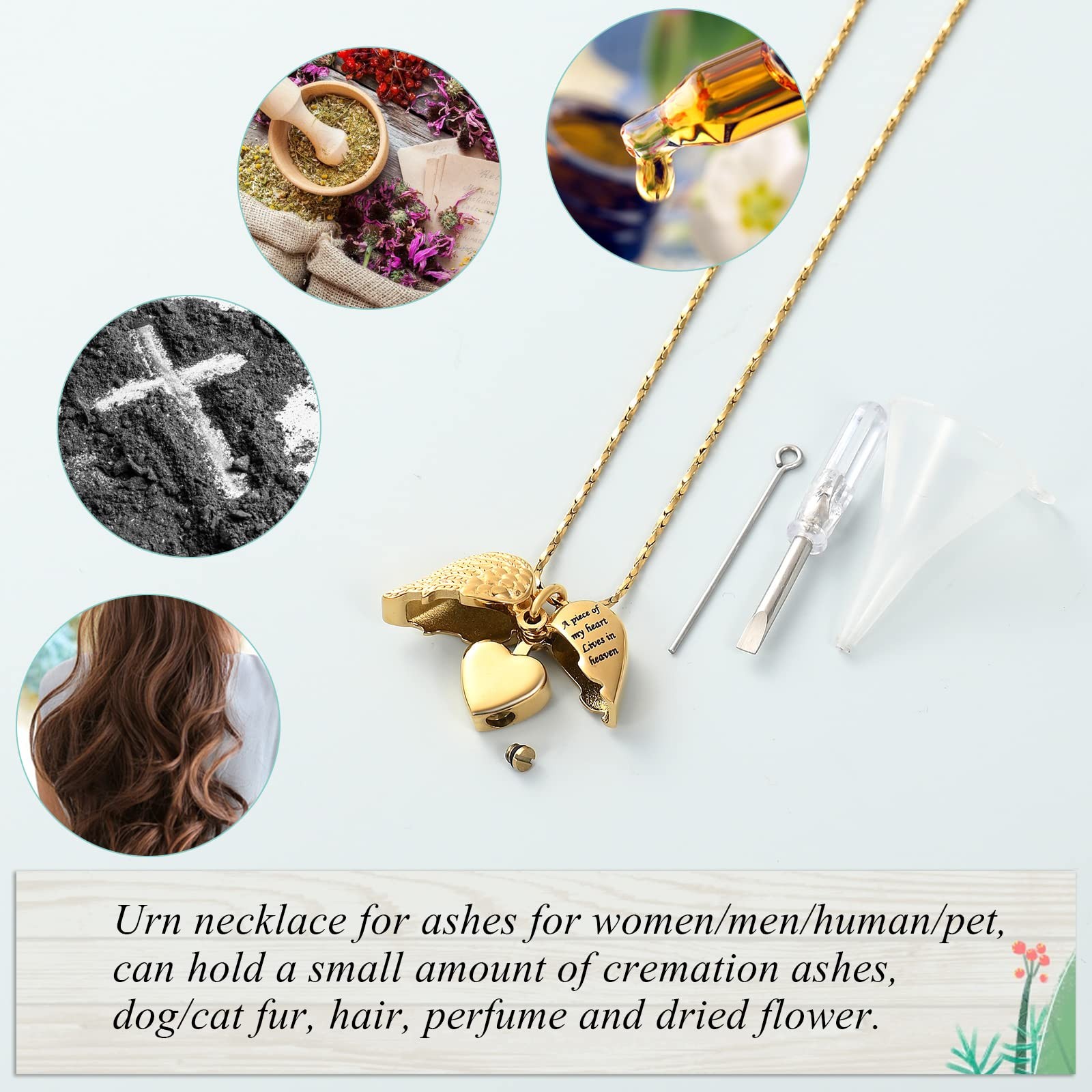 Heart Cremation Urn Necklace Pendant for Human Ashes – A Piece of My Heart Li…