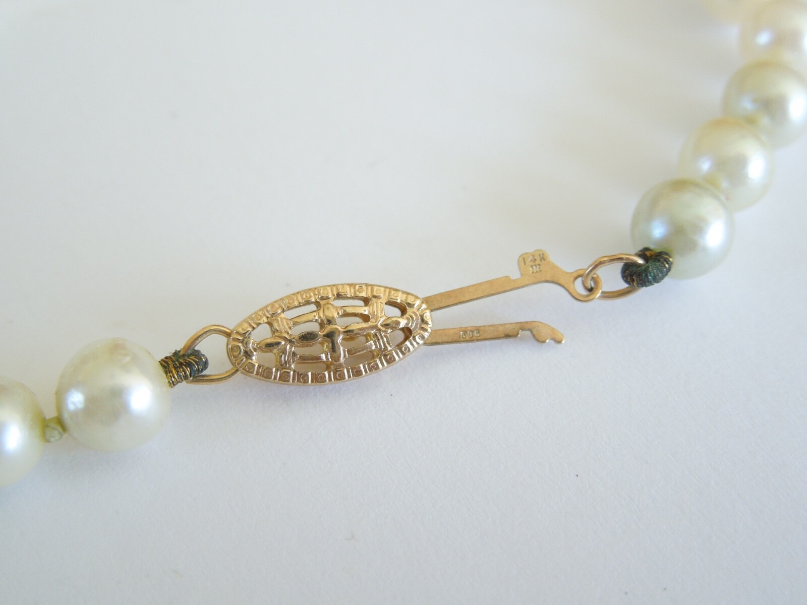 Necklace Pearls 14K 585 Gold Yellow Gold Clasp 19.7 g / Approx. 46 cm