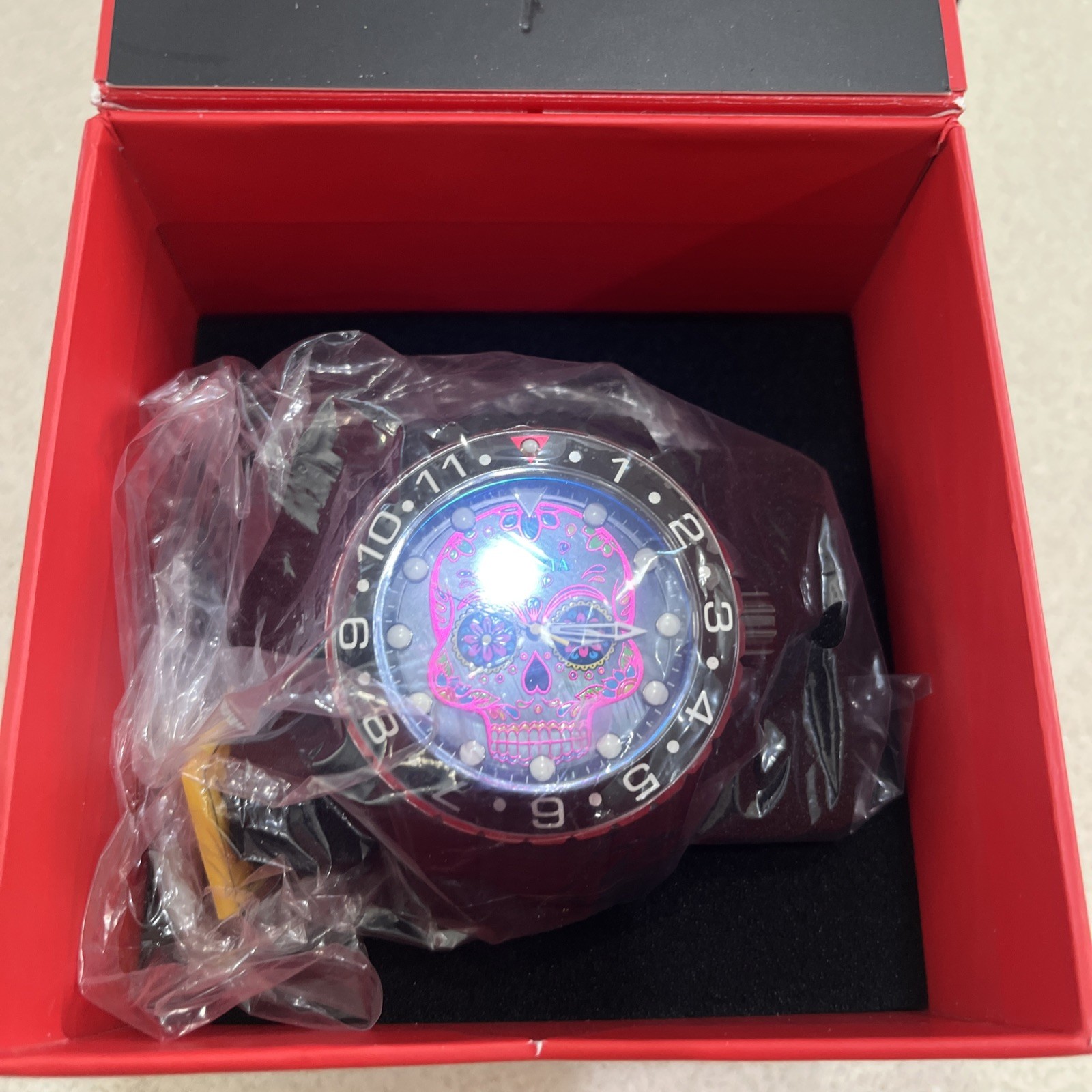 Invicta Aviator Dia De Los Muertos Mens Watch 50mm Mother of Pearl 36854. #1144