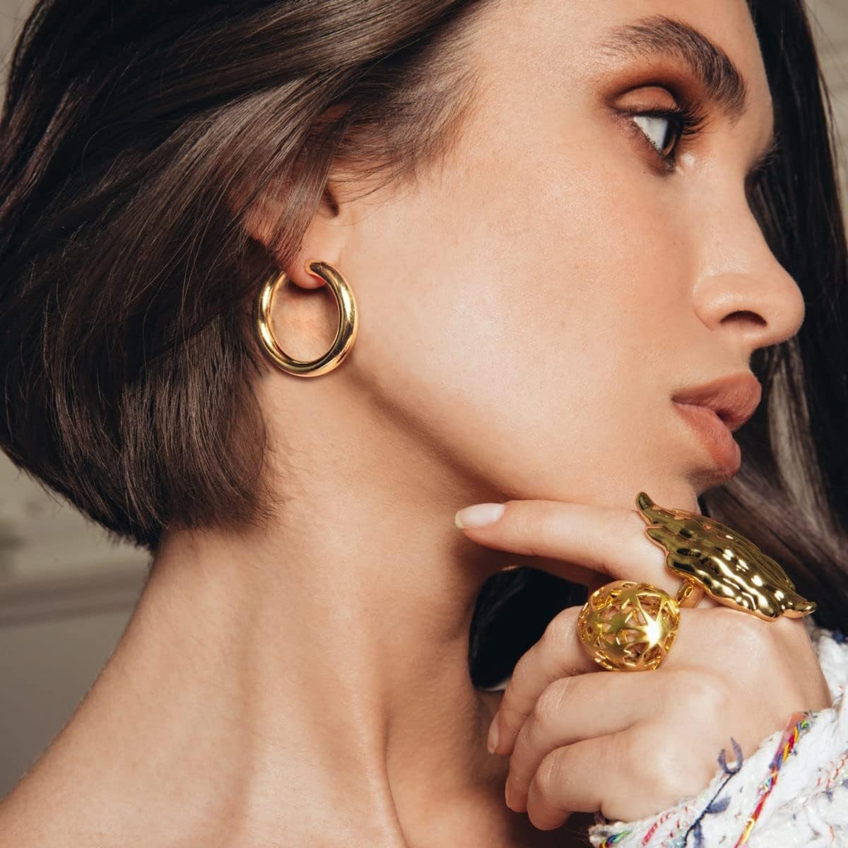 Womens 30mm Chunky Gold Hoop Earrings – Perfect for Every Occasion, Gift Boxed