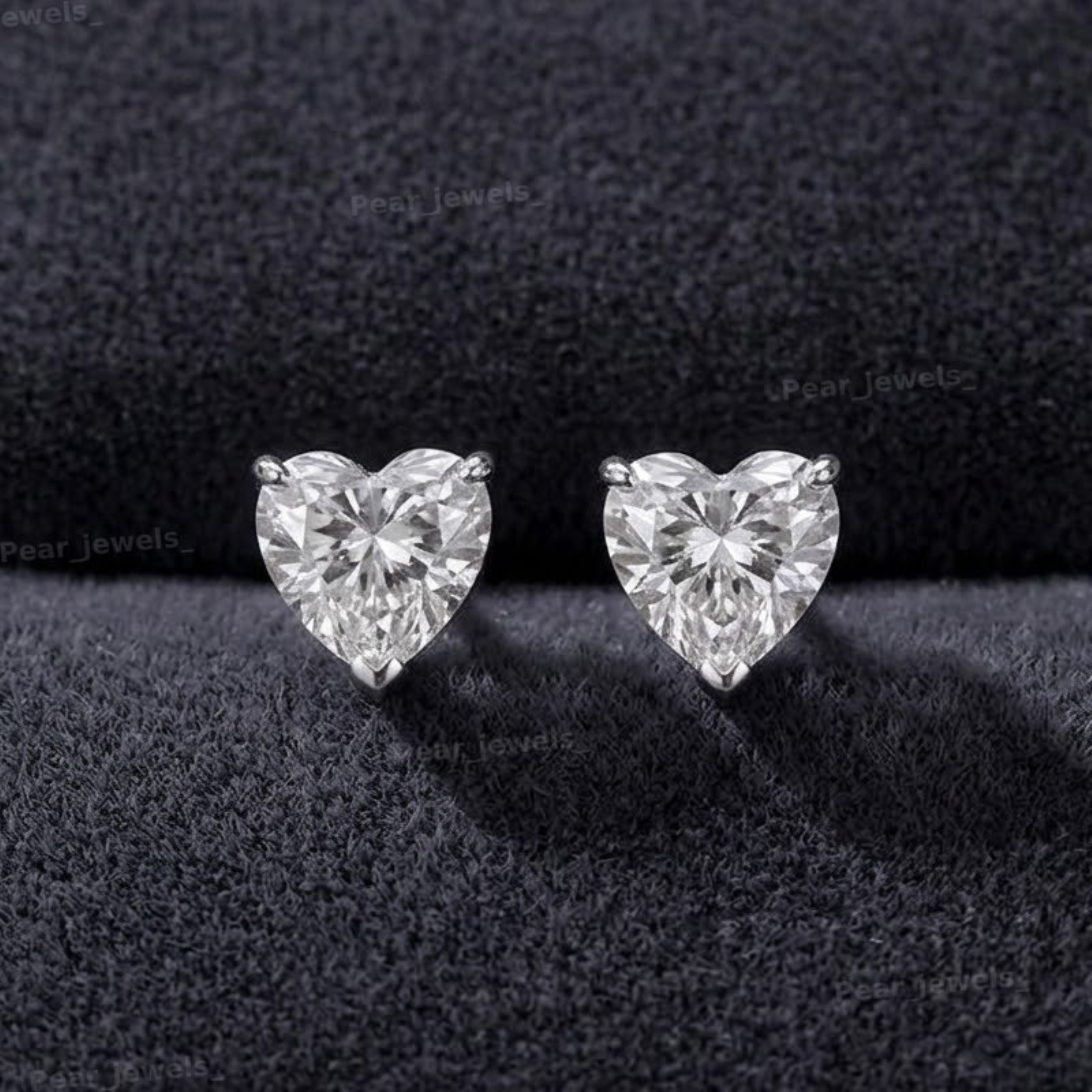 2.00 Ct Heart Lab Grown Diamond Earrings 14k White Gold IGI Certified