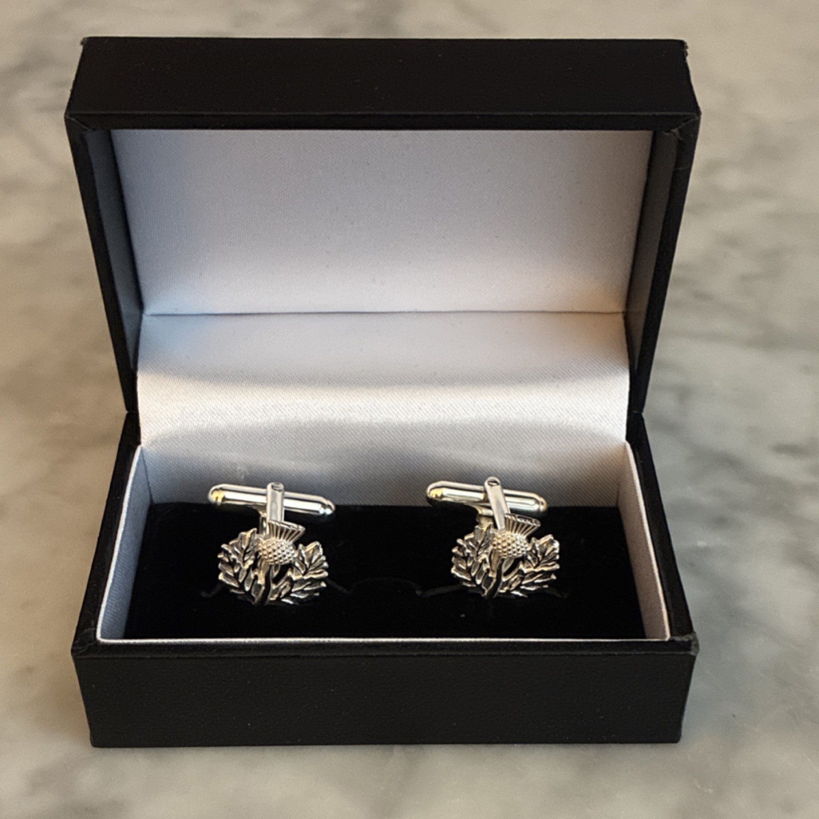 Alexander Castle 925 Sterling Silver Men’s Cufflinks Scottish Thistle