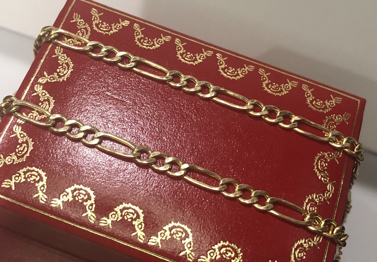 🛑 10k Yellow Gold 5M Figaro Cuban Curb Miami Link Italy Chain Necklace 22.5”