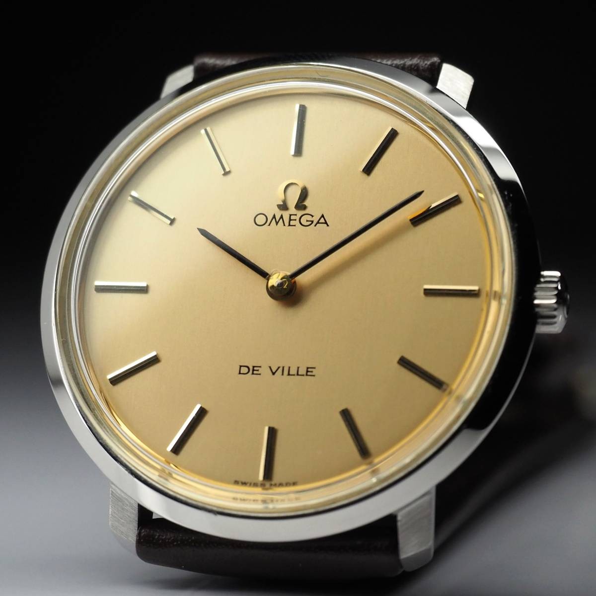 [B1P] Omega De Ville Manual Wind One Piece Case Vintage Watch [m6z]