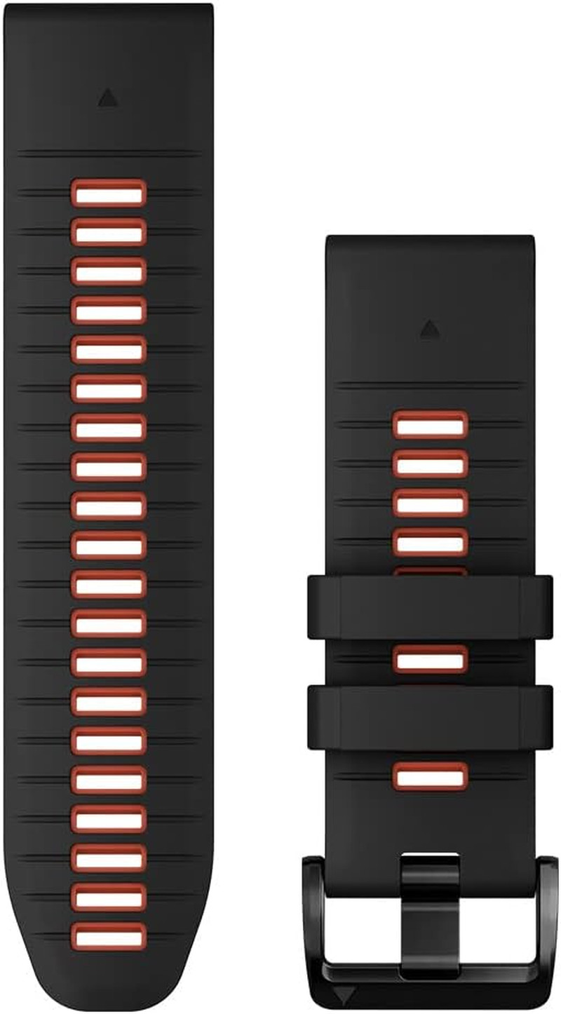Quickfit 26 Mm Watch Band – Black/Flame Red Silicone Band