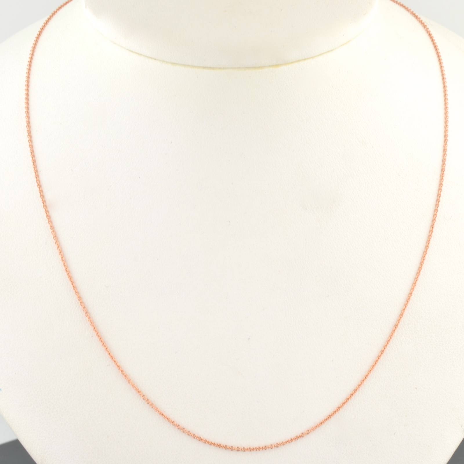 18K PINK GOLD 1.0MM ROUND CABLE LINK PENDANT CHAIN NECKLACE W/ LOBSTER LOCK