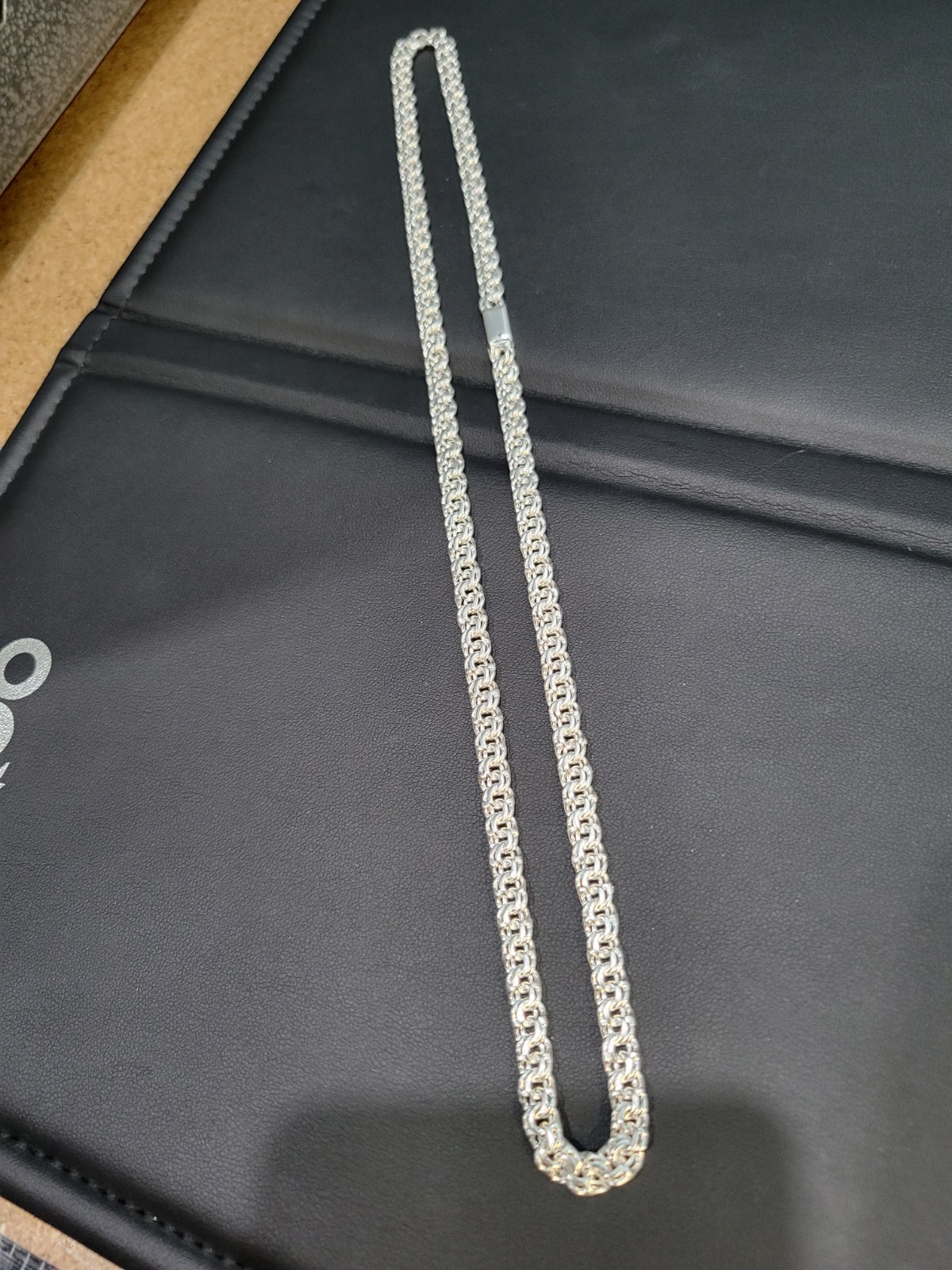 925 sterling silver Chino Link 22″ 5mm Chain Simple Lock 29.6g Solid Cadena