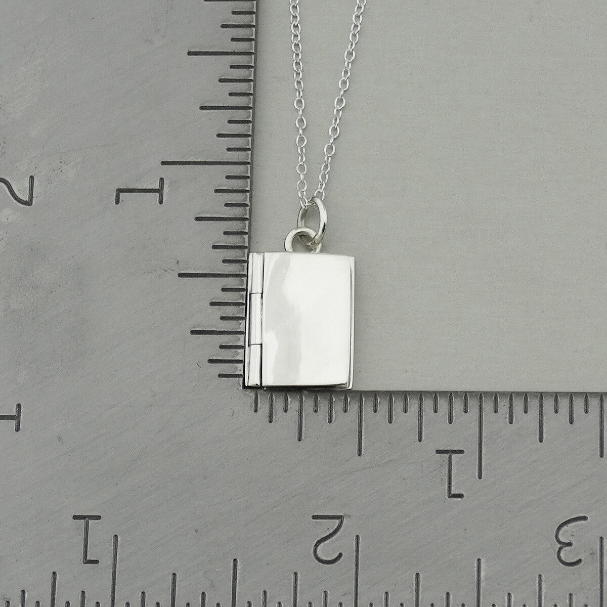 Book Locket Necklace – 925 Sterling Silver – Photo Picture Pendant Charm Open
