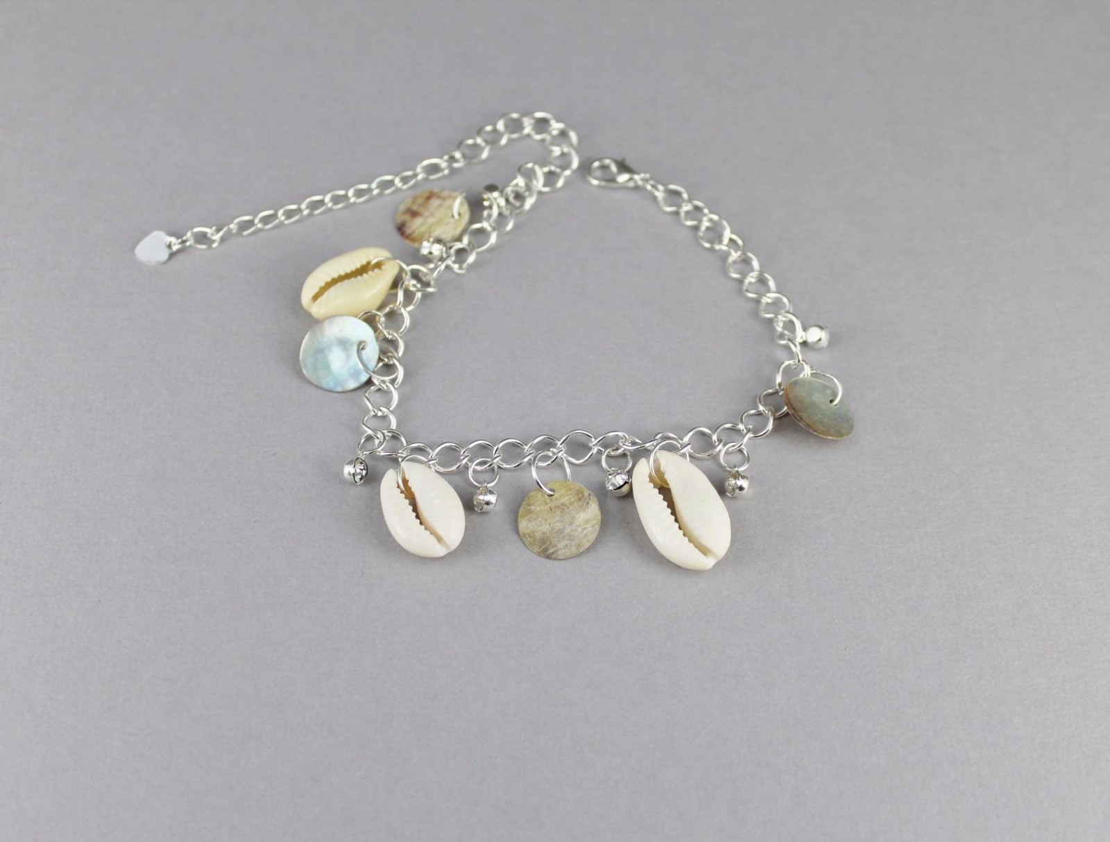 Silver Shell anklet seashell adjustable ankle bracelet 8 – 11 inches anklette