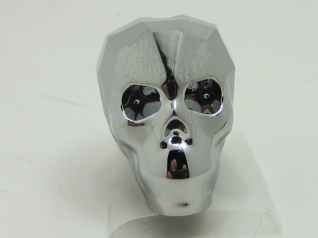 2 Pcs. 13mm SKULL BEAD LIGHT CHROME European Rhinestone