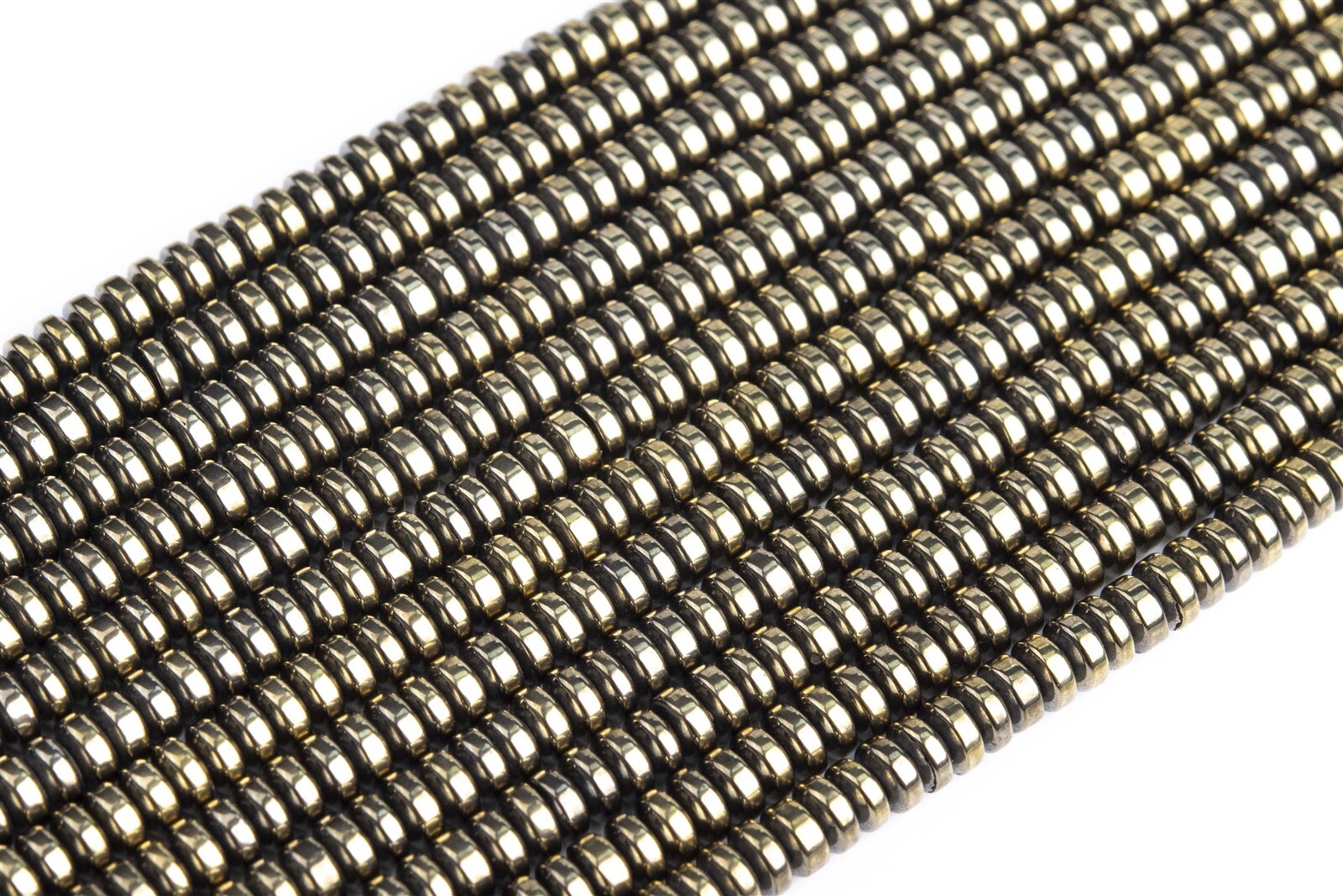 4x2MM Champagne Gold Tone Hematite Beads Rondelle Gemstone Loose Beads