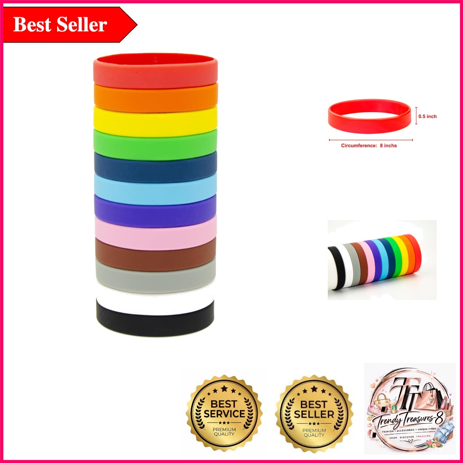 Multi-Color Silicone Bracelets – 12 Pack for Event & Daily Wear