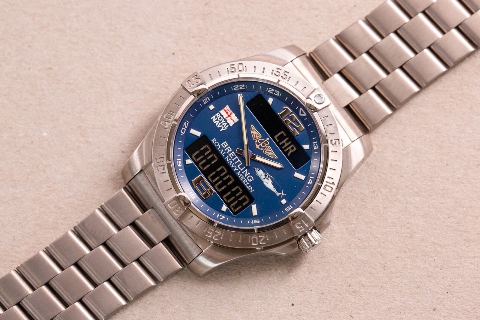 BREITLING Aerospace ROYAL NAVY MERLIN Helicopter – Military Limited Edition NOS