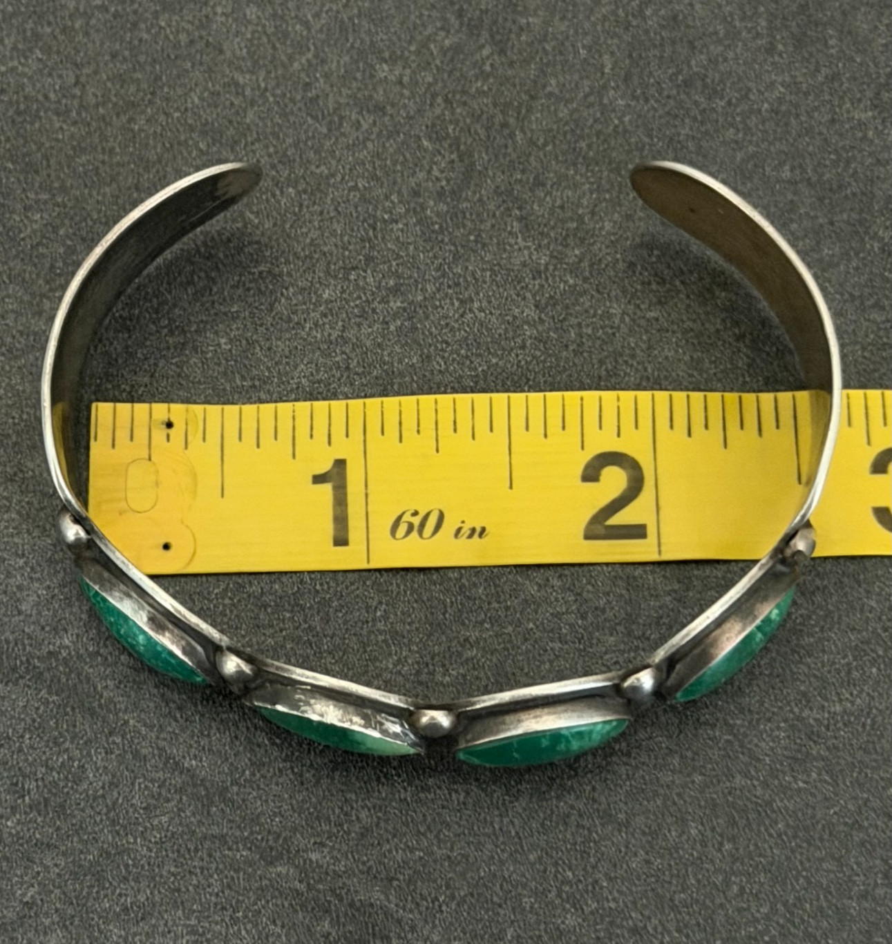 OLD Fred Harvey Era Navajo CERRILLOS Turquoise Silver Bracelet 7 in
