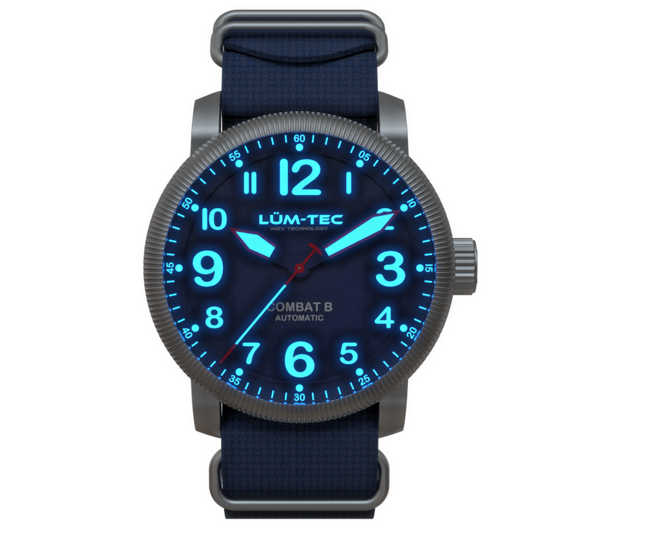 Lum-Tec Combat B70 Automatic watch, 43mm, 2-yr warranty, USA Made, 2 straps, NIB