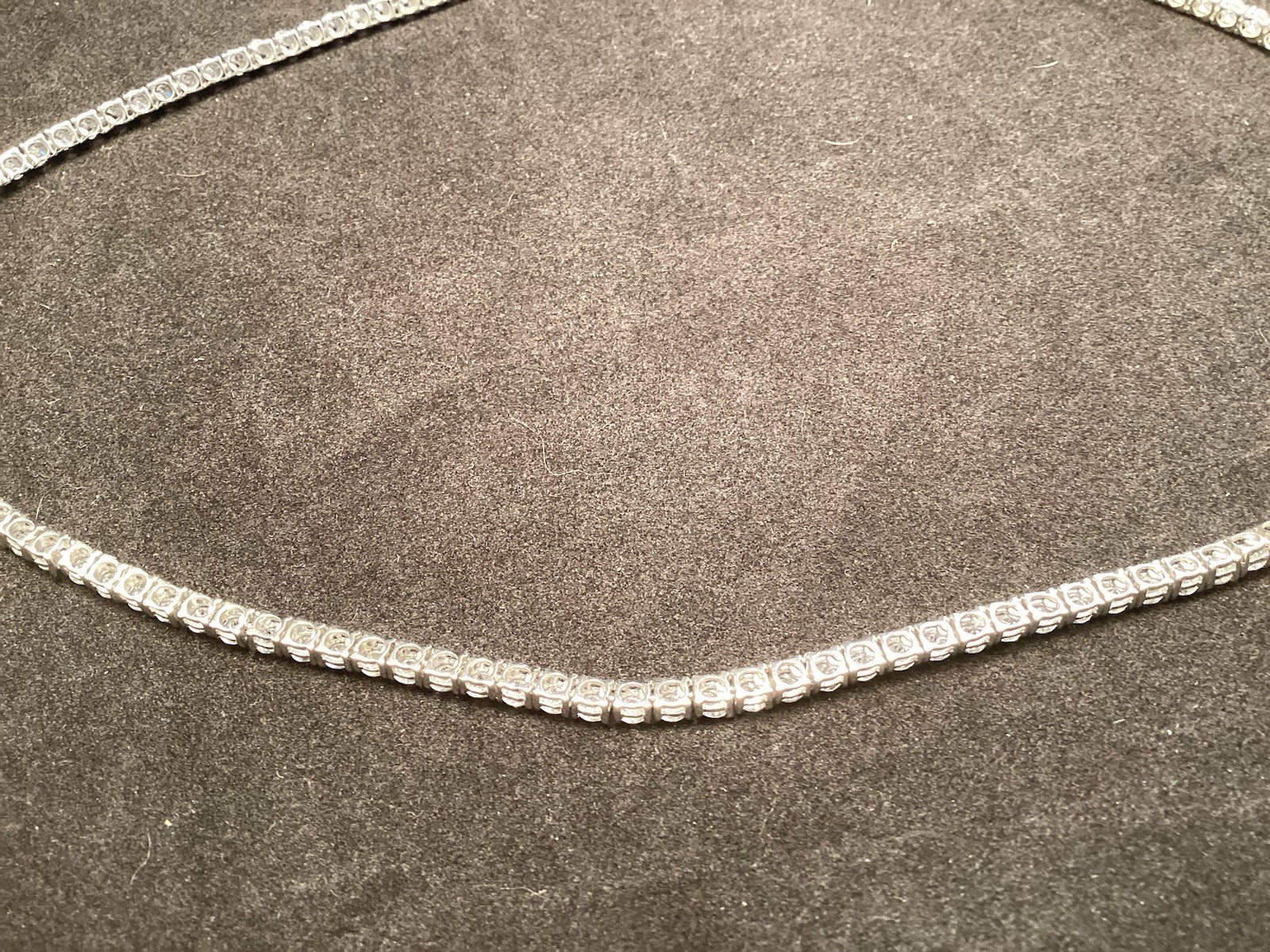 Sterling Silver Fusion Creations TENNIS Necklace 18” Cubic Zirconia 3mm Necklace